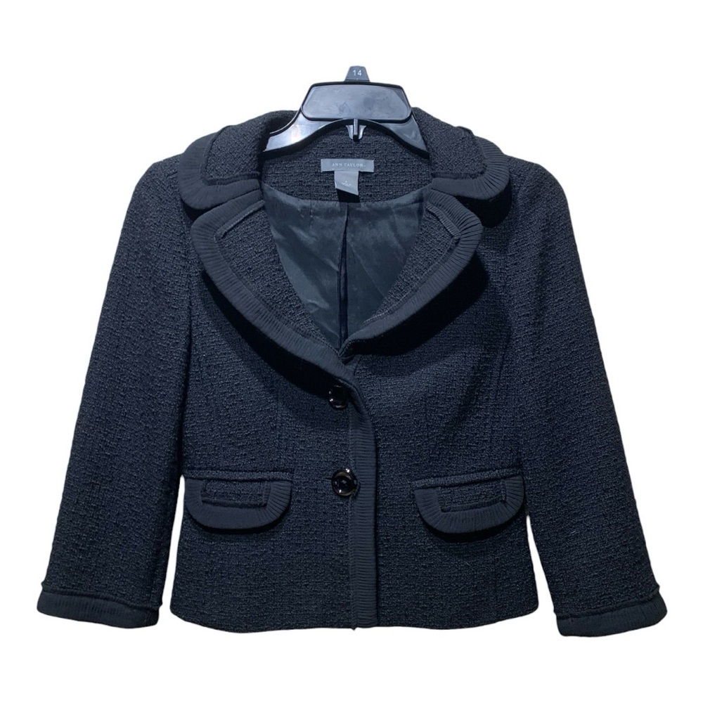 Women's Ann Taylor Fitted-Cropped Textured Jacket Sz 0